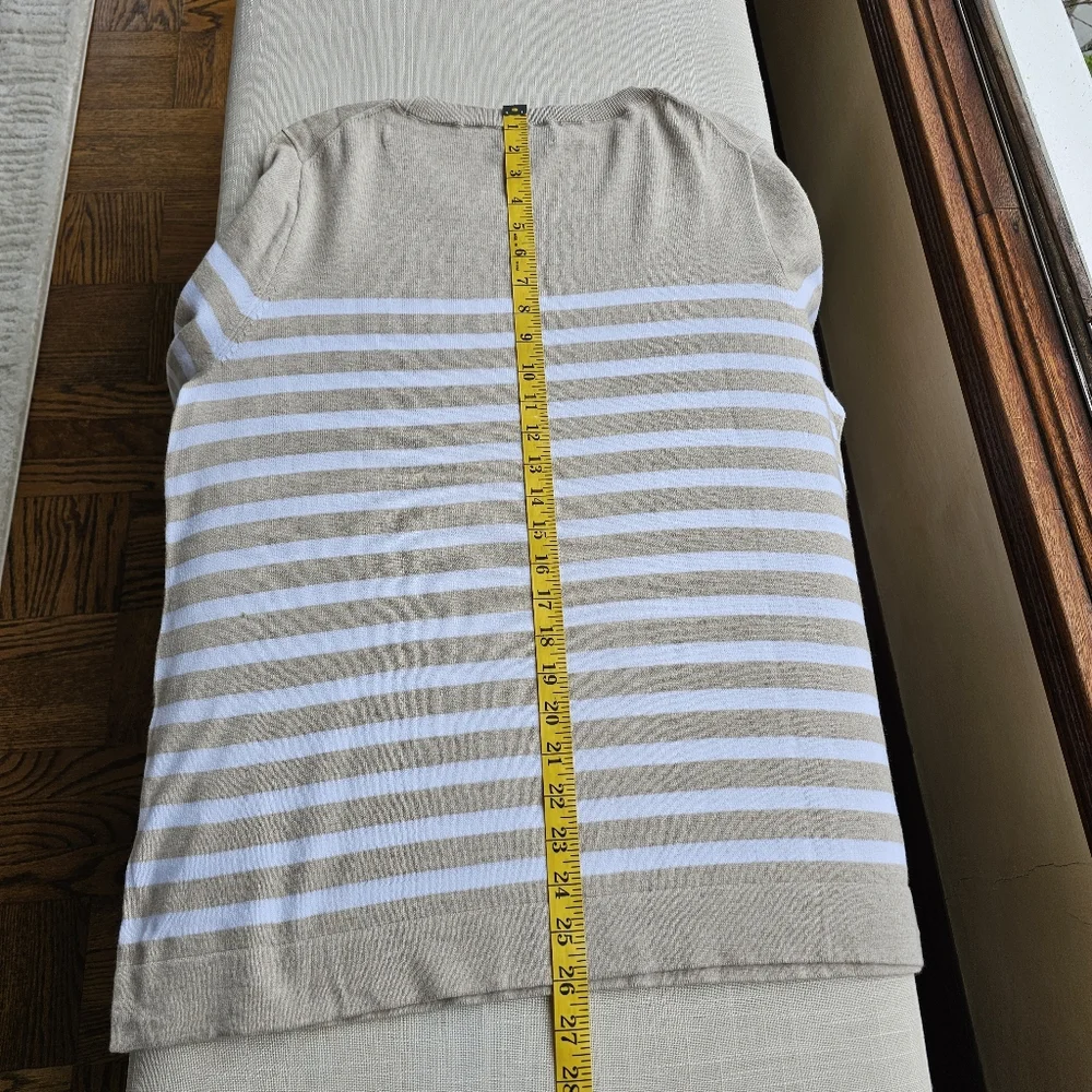 New! J. Crew Sz XL Striped Heather Tan Cotton Teddie Sweater Top NWT BH718